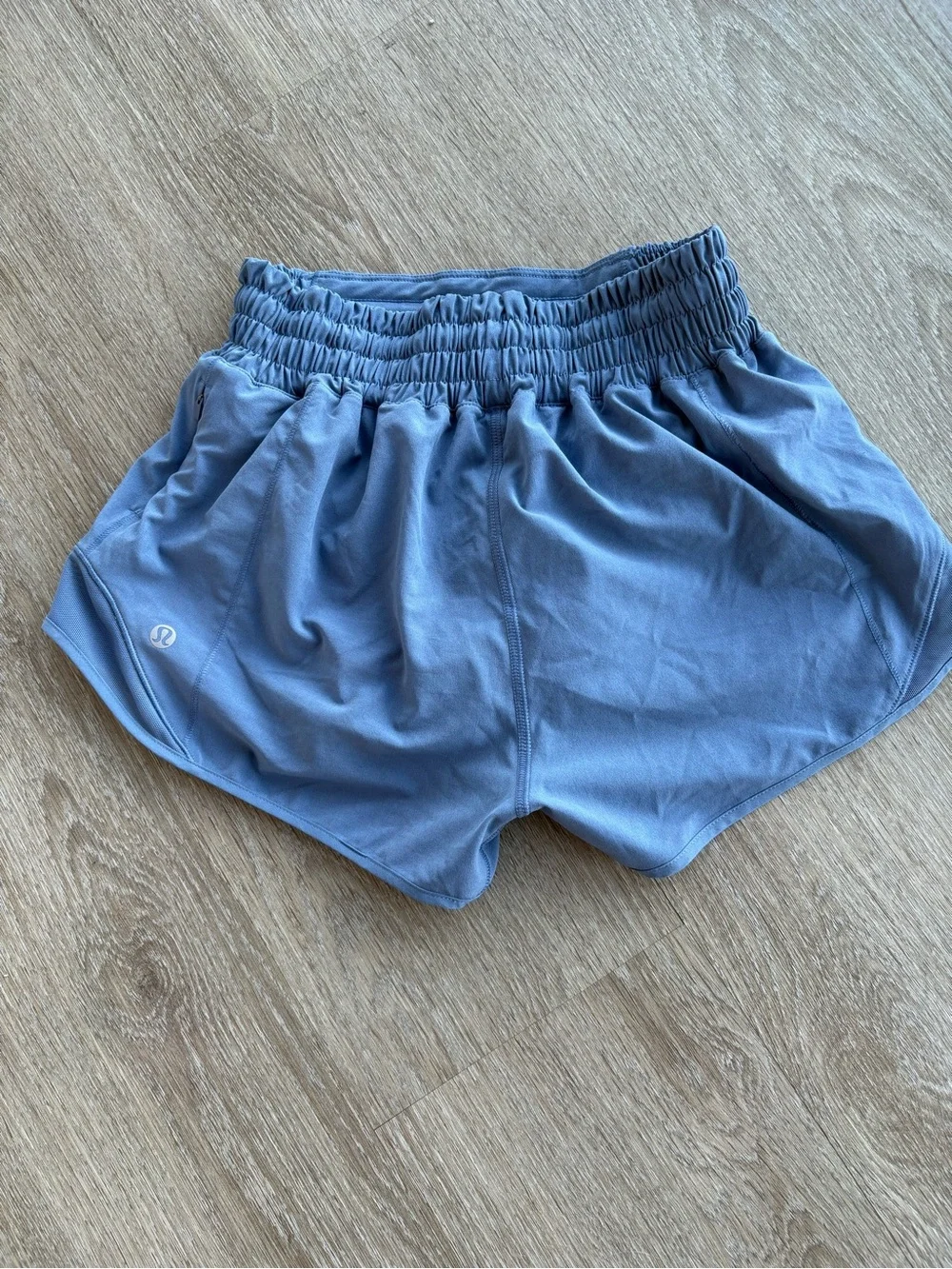 lululemon athletica Ruched High-Waist Athletic Shorts — Slate Blue